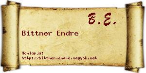 Bittner Endre névjegykártya